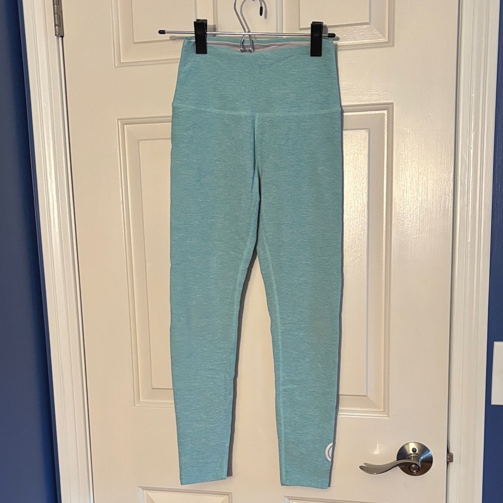 Pure Barre x Beyond Yoga Aqua Leggings